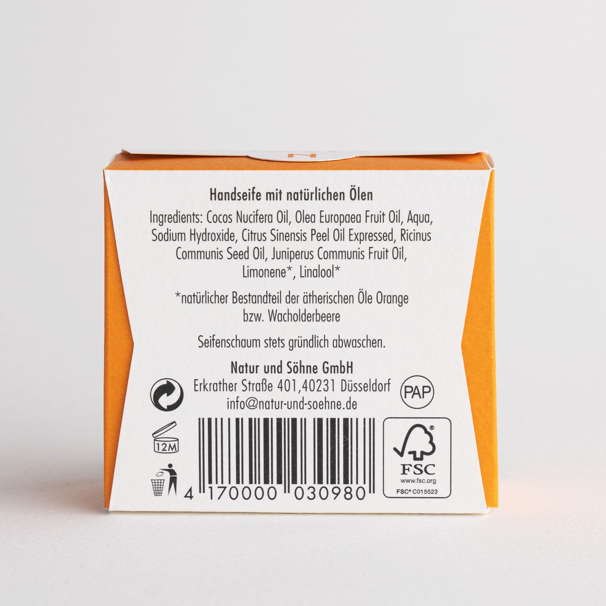 Dreier-Set Naturseife Wacholderbeere und Orange, 3 Seifen zu 100g