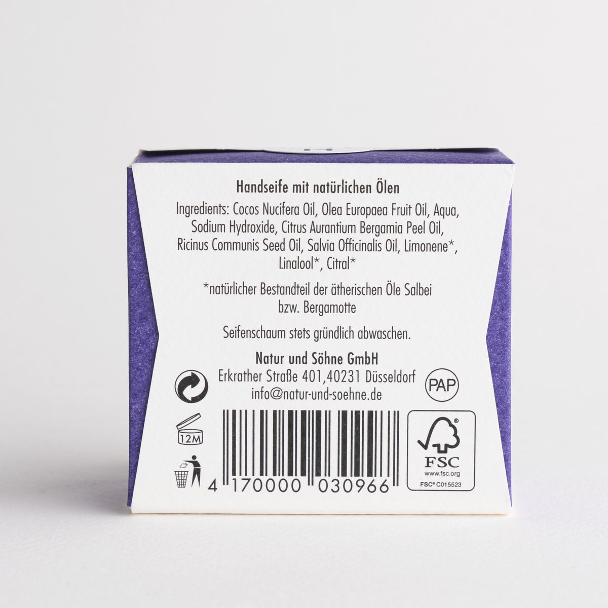 Dreier-Set Naturseife Salbei und Bergamotte, 3 Seifen zu 100g